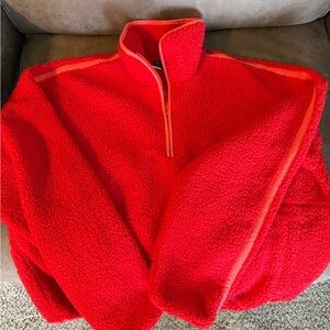 Old Navy Red Fleece Quarter-Zip Sweatshirt